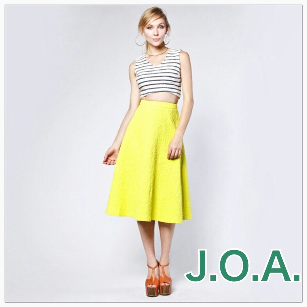 🍋 J.O.A. Vibrant Yellow High Waist Woven Skirt